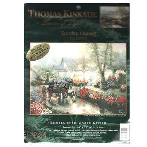 Vintage Candamar Designs Cross Stitch Kit Thomas Kinkade Sunday Outing Sealed